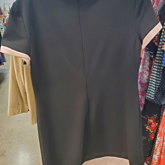 Tommy Hilfiger Black Light Pink Contrast Faux Pocket Shift Dress Size 12 - Picture 5 of 8